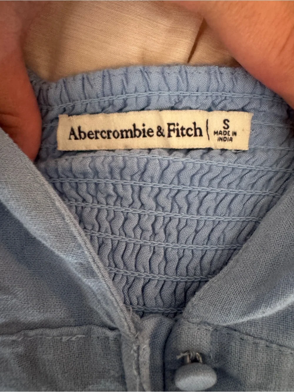 Abercrombie & Fitch Deep Blue Button-Front Maxi Dress